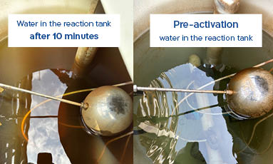 Ozone nanobubble system treating groundwater to remove dissolved iron and manganese at a chemical plant in southern Israel.